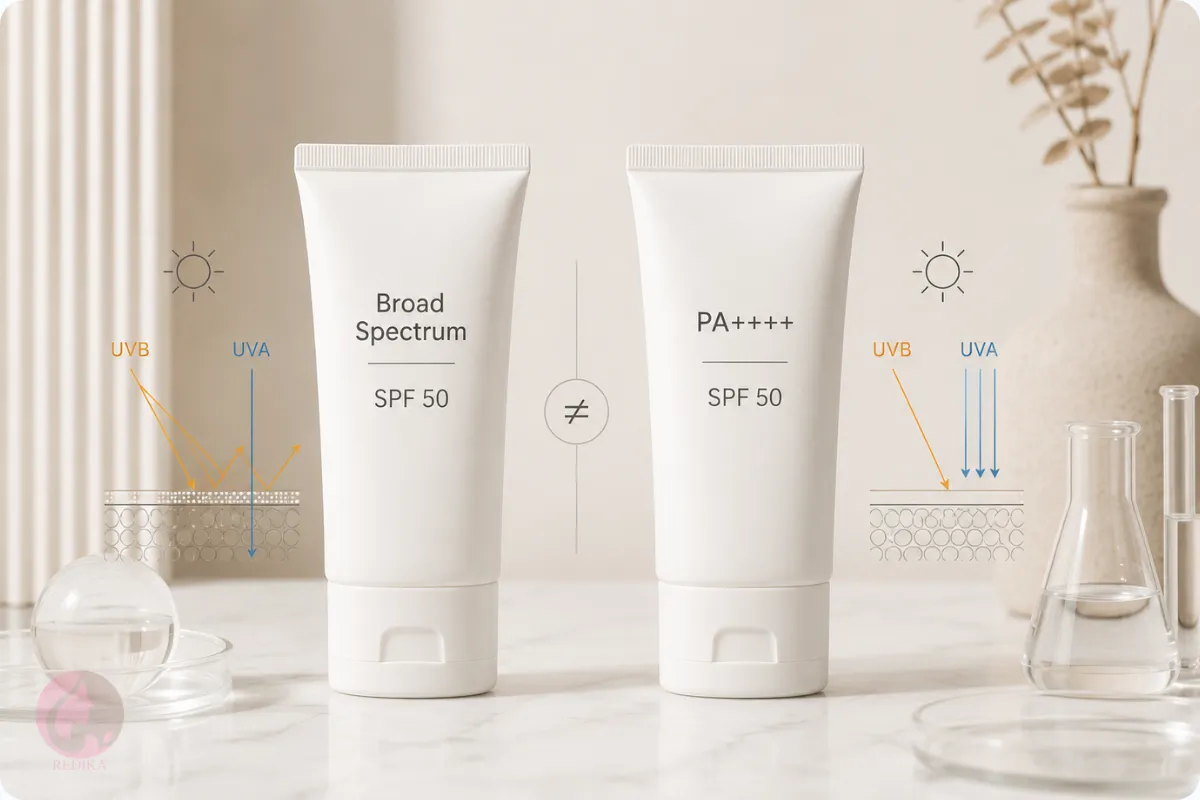 SPF 30 یا 50؟ تفاوت SPF، PA++++ و Broad Spectrum در انتخاب ضدآفتاب 4 تفاوت ضدآفتاب Broad Spectrum و PA++++ در محافظت UVA و UVB