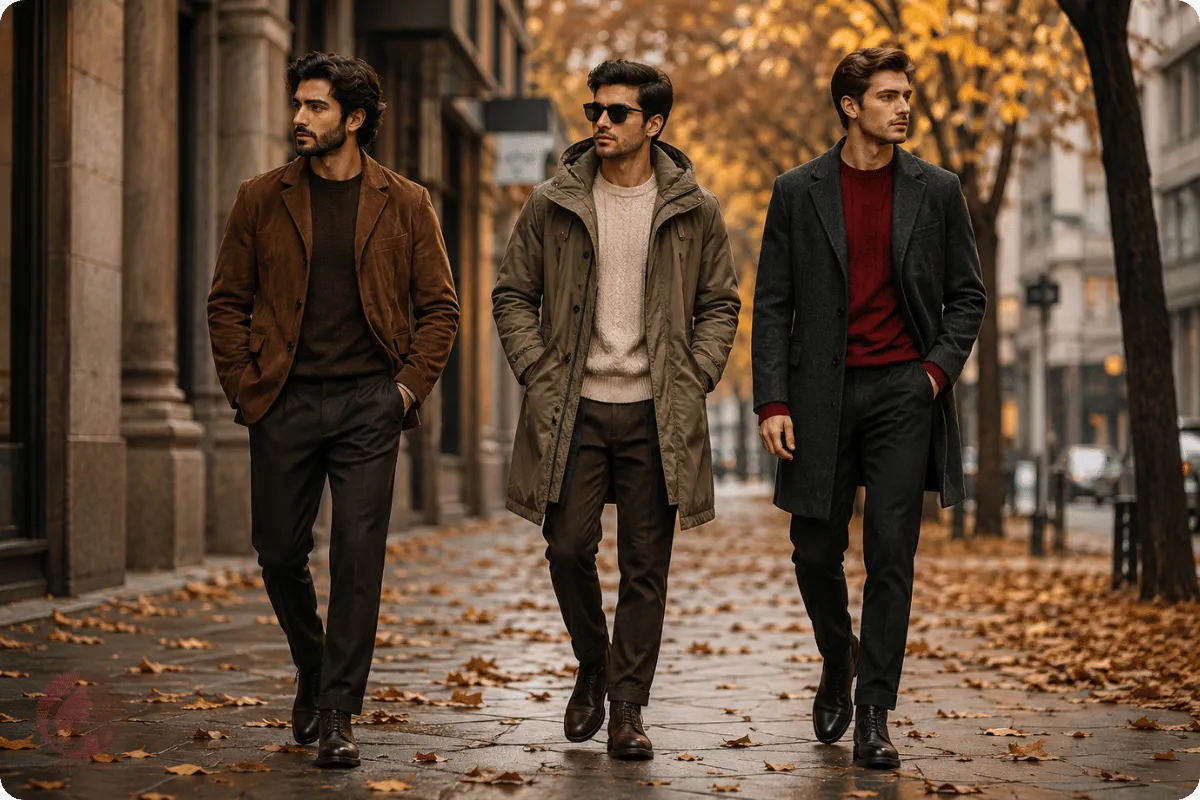 ترندهای استایل مردانه پاییز ۱۴۰۵ با کت جیر، پارکای زیتونی و پالتوی زغالی