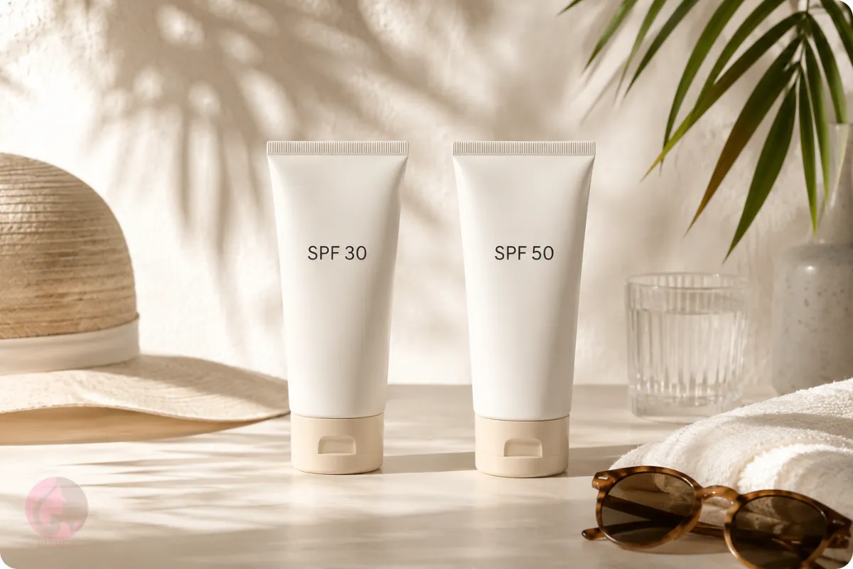 SPF 30 یا 50؟ تفاوت SPF، PA++++ و Broad Spectrum در انتخاب ضدآفتاب 1 مقایسه کرم ضدآفتاب SPF 30 و SPF 50 برای انتخاب میزان محافظت مناسب