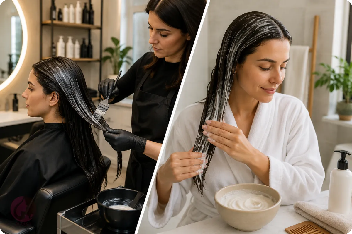 تفاوت پروتئین تراپی سالنی با ماسک پروتئینی خانگی مو
