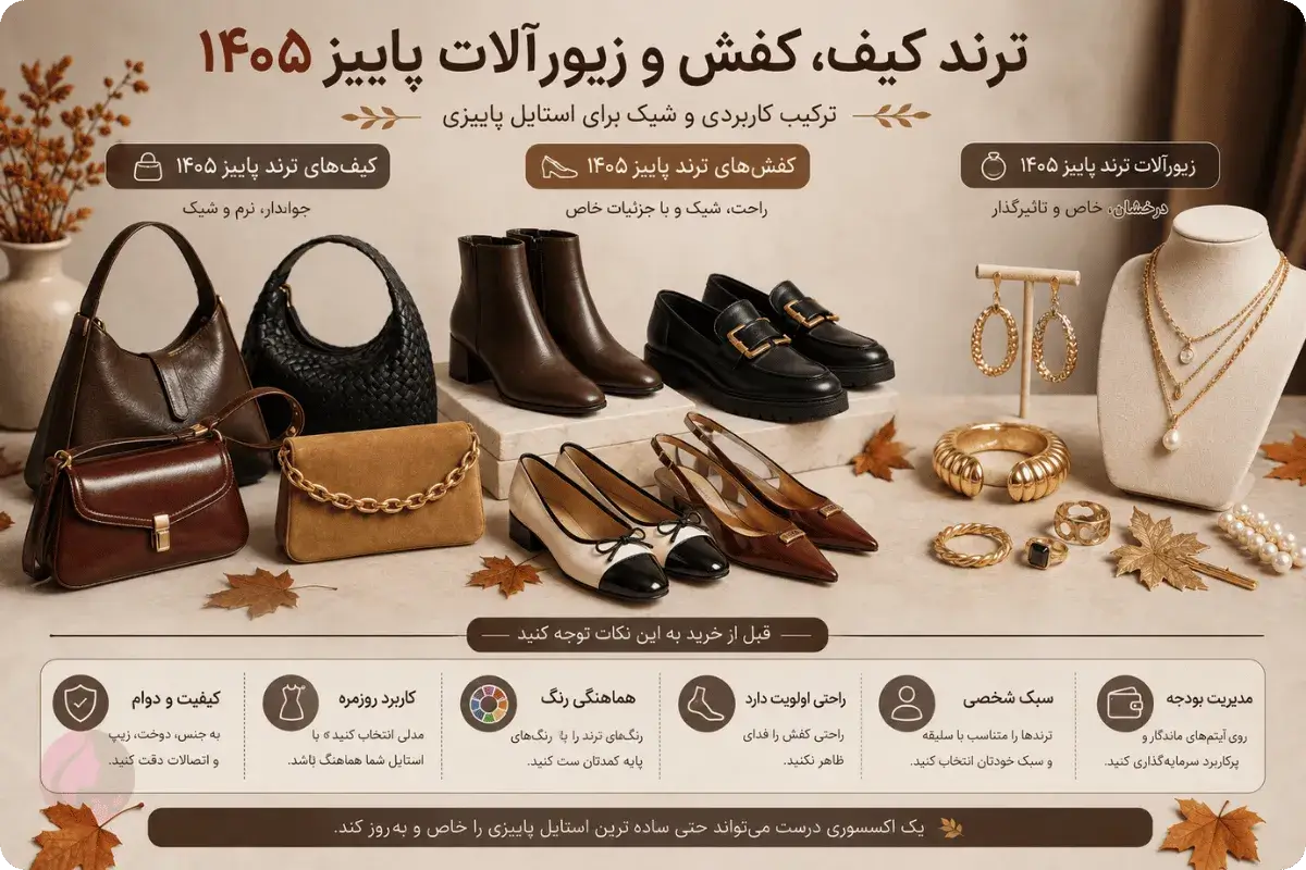 صيحات الحقائب والأحذية والحلي النسائية لخريف 1405